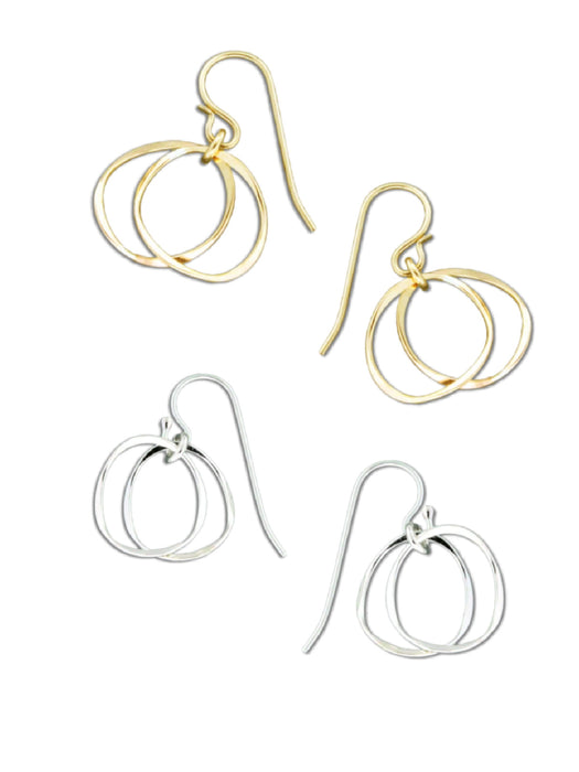 Double Circle Dangles Earrings | Sterling Silver Gold Filled | Light Years