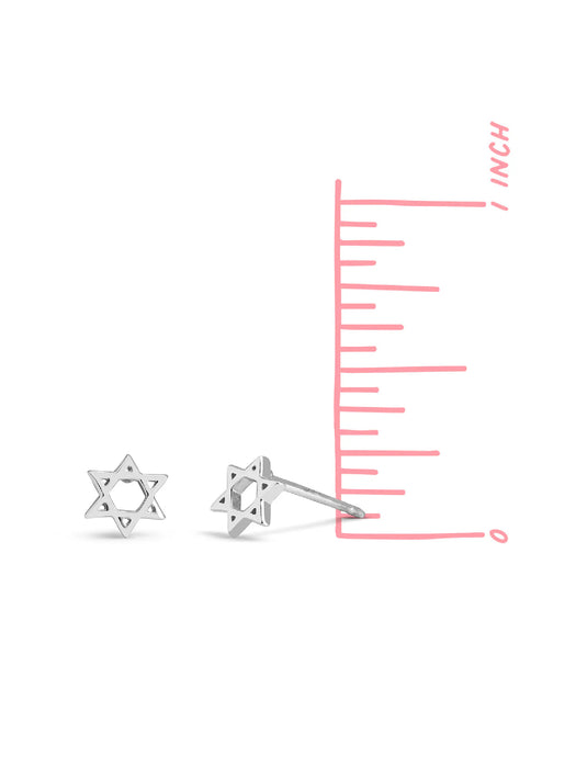 Star of David Posts by boma | Sterling Silver Studs Earrings | Light Years