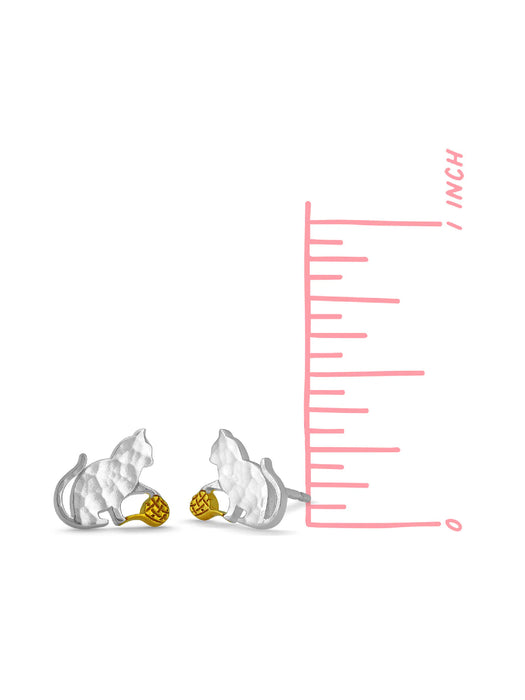 Cat & Yarn Posts by boma | Sterling Silver Studs Earrings | Light Years