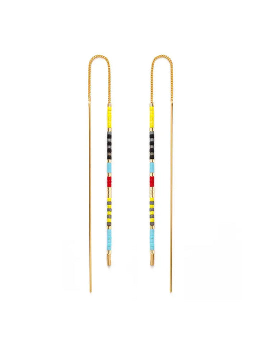 Miyuki Seed Bead Ear Threads by Amano Studio | Fiesta | Gold Plate Earrings | Light Years