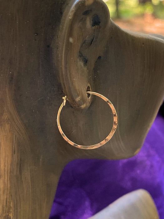 Gold Filled Hammered Hoops