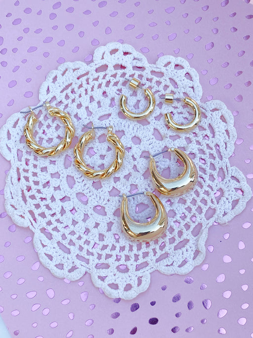 Domed Bubble Pincatch Hoops | Gold Plated Earrings | Light Years Jewelry