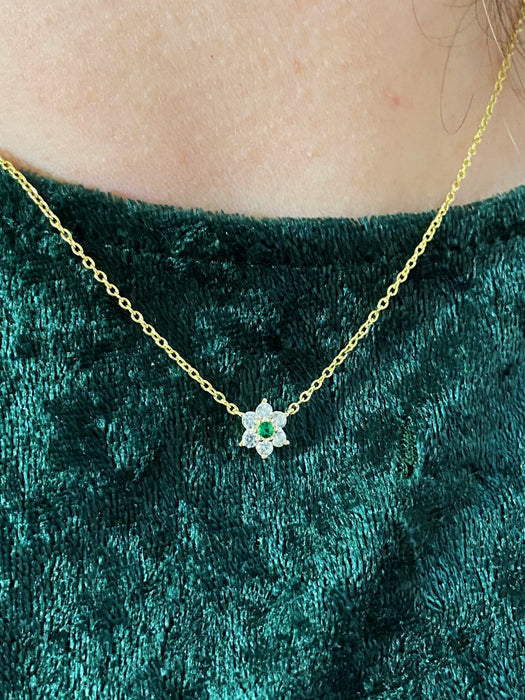 CZ Flower Necklace | Sterling Silver Gold Vermeil | Light Years Jewelry