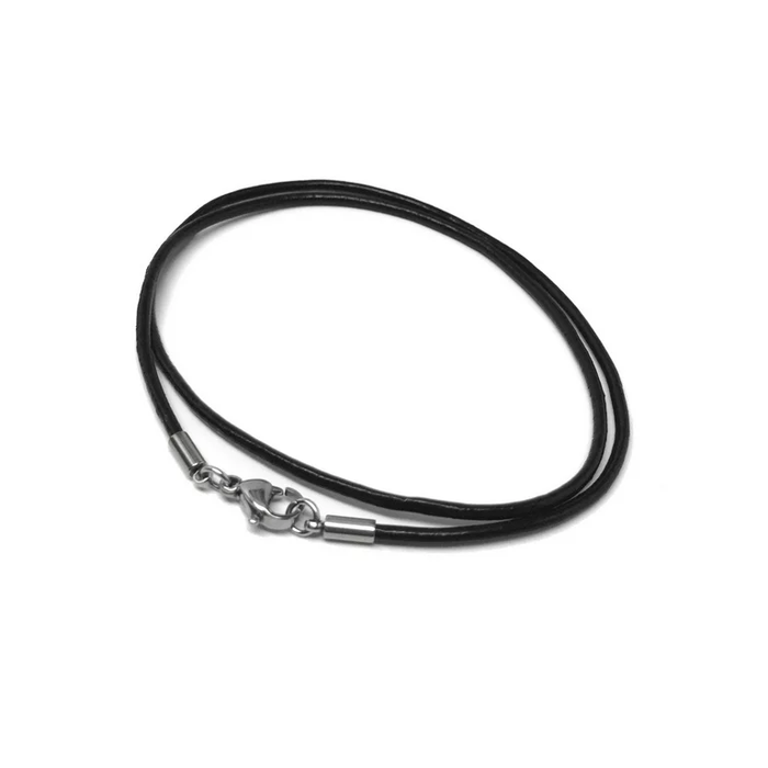 Black Leather Cord Necklace | Sterling Silver Pendant | Light Years