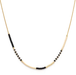 Black & Bone Asymmetrical Beaded Necklace | Gold Plated Chain Tassel | Light Years