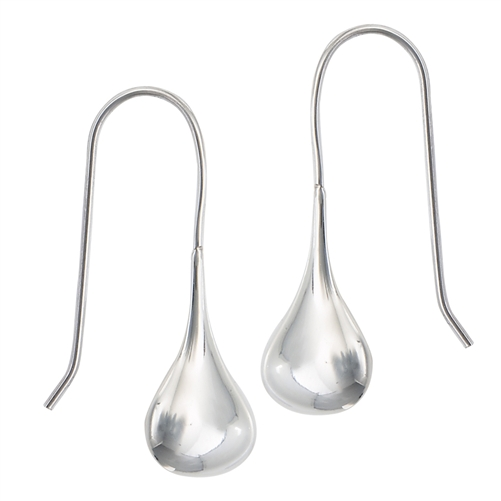 Polished Teardrop Earrings | Sterling Silver Dangles | Light Years