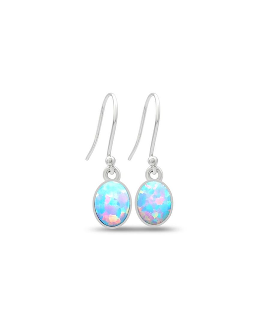 Balloon Opal Oval Dangles | Sterling Silver Earrings | Light Years Jewelry