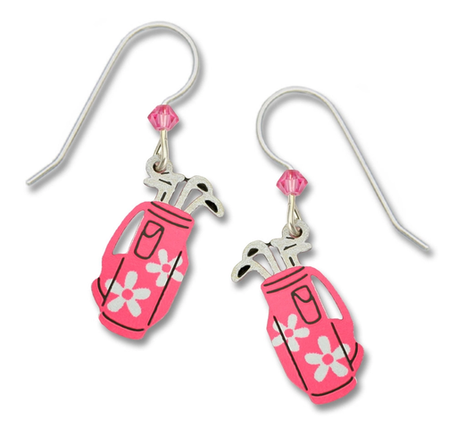 Pink Golf Bag Dangles by Sienna Sky | Sterling Silver Earrings | Light Years