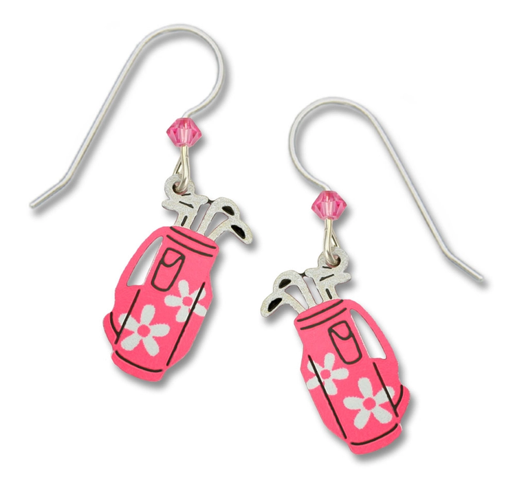 Pink Golf Bag Dangles by Sienna Sky | Sterling Silver Earrings | Light Years