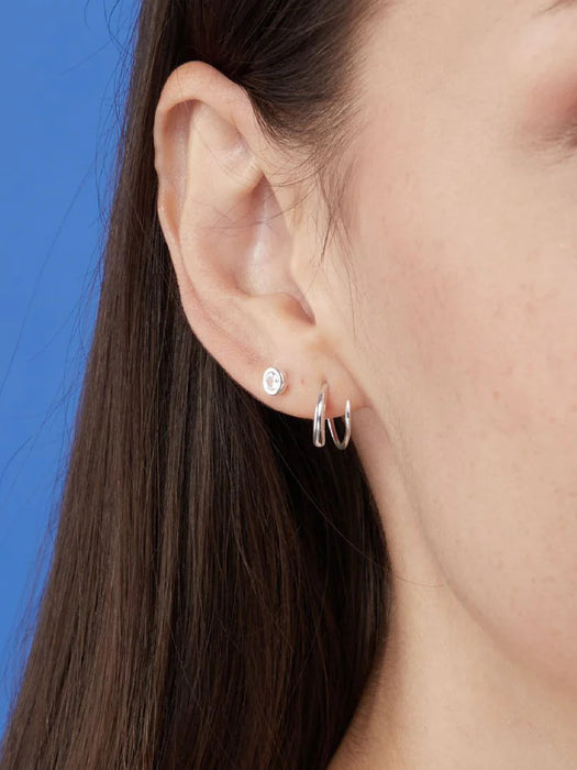 Sterling Silver & Cultured Pearl Loop Pull Through Earrings – Threader Style – 4.9cm Drop