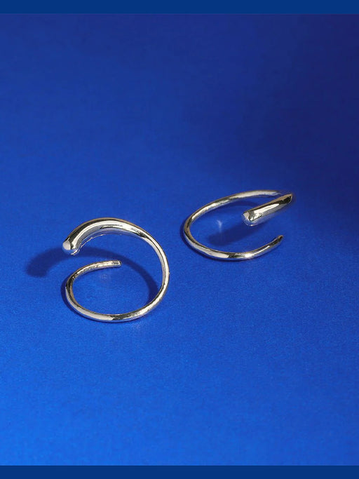 Minimalist Wrap Pull Through Earrings | Sterling Silver Hoops | Light Years