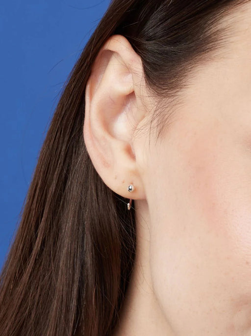 Ball Pull Through Earrings by boma | Sterling Silver Hoops | Light Years