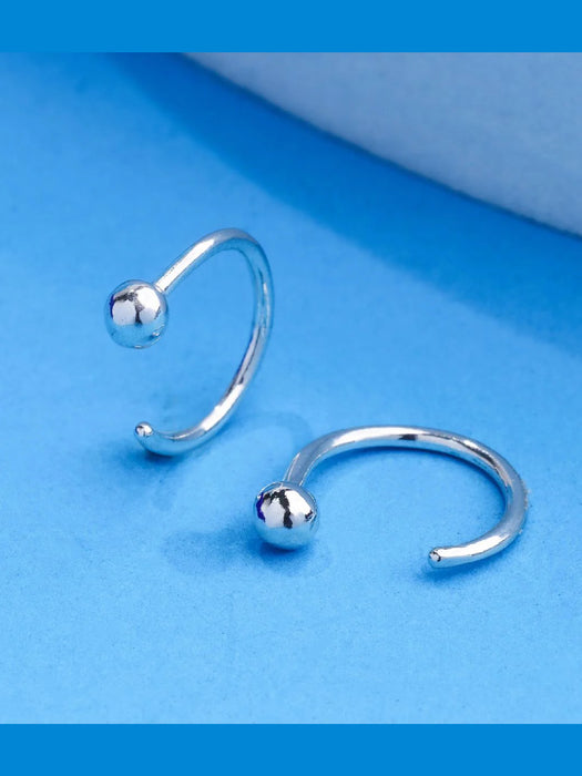Ball Pull Through Earrings by boma | Sterling Silver Hoops | Light Years