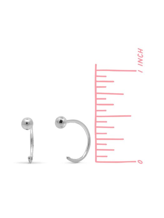 Ball Pull Through Earrings by boma | Sterling Silver Hoops | Light Years