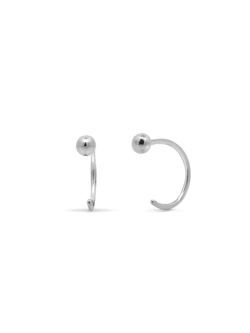 Ball Pull Through Earrings by boma | Sterling Silver Hoops | Light Years