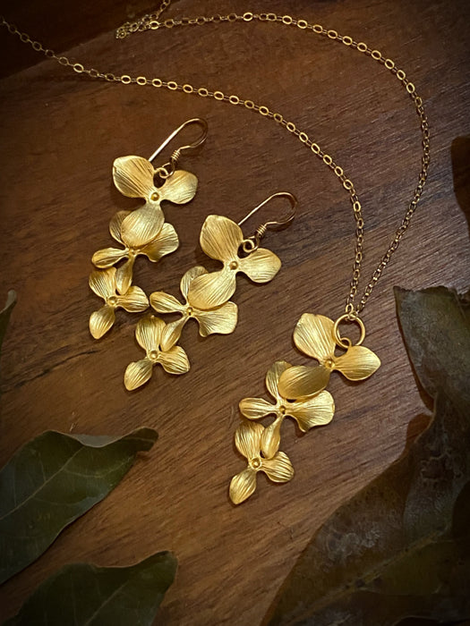 Orchid Cascade Dangles | 14kt Gold Filled Earrings | Light Years Jewelry