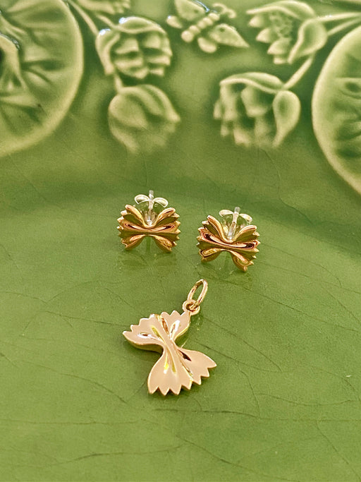 Bronze Bowtie Pasta Pendant | Golden Necklace Charms | Light Years Jewelry