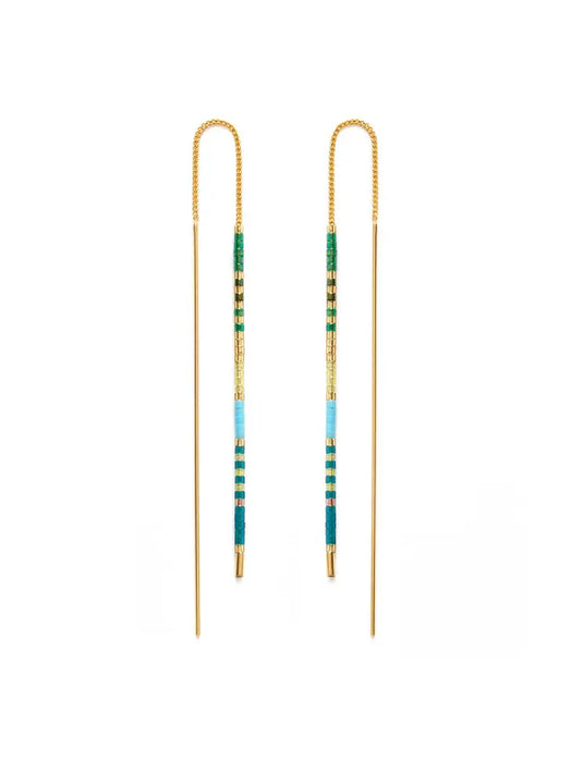 Miyuki Seed Bead Ear Threads by Amano Studio | Seashore | Gold Plate Earrings | Light Years