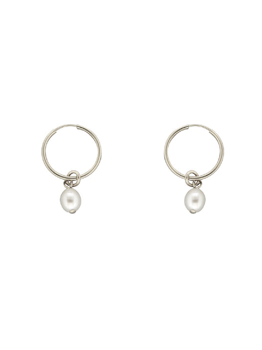 Pearl Charm Endless Hoops | Sterling Silver Earrings | Light Years