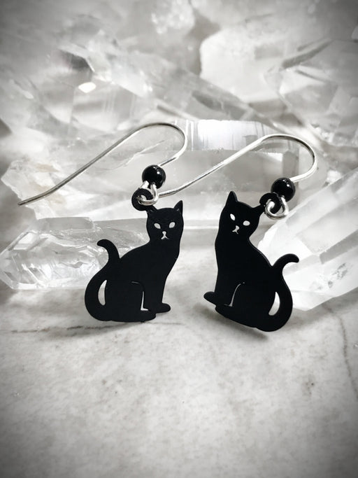 Black Cat Silhouette Dangles Earrings by Sienna Sky | Light Years Jewelry