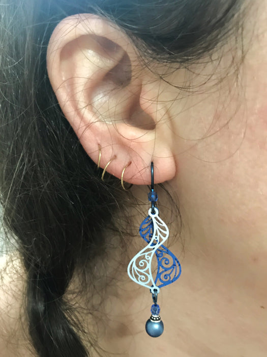 Dusty Blue Swirl Earrings by Adajio | USA Made | Light Years Jewelry