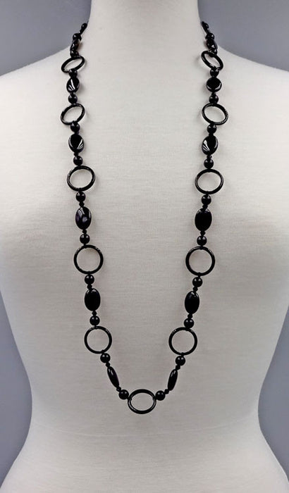 Long Onyx Ring Necklace, $34 | Sterling Silver | Light Years Jewelry