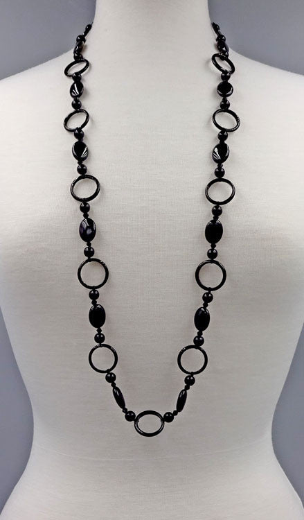 Long Onyx Ring Necklace, $34 | Sterling Silver | Light Years Jewelry