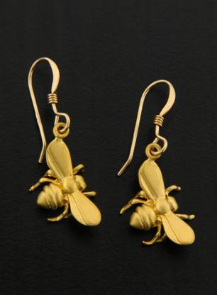 Golden Honey Bee Earrings | Gold Filled Dangles | Light Years Jewelry