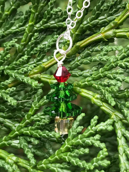 Beaded Christmas Tree Necklace | Sterling Silver | Light Years Jewelry
