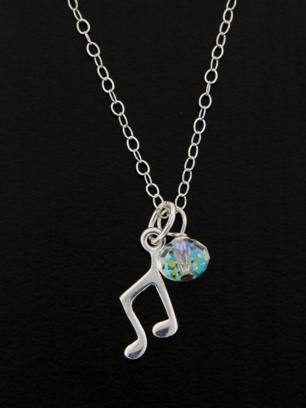 Sterling Silver Music Note Necklace – Silverdepot