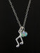 Music Note Charm Necklace | Sterling Silver Swarovski | Light Years