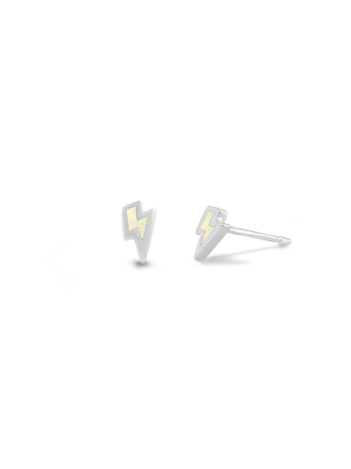 Inlaid Lightning Bolt Posts | Sterling Silver Studs Earrings | Light Years