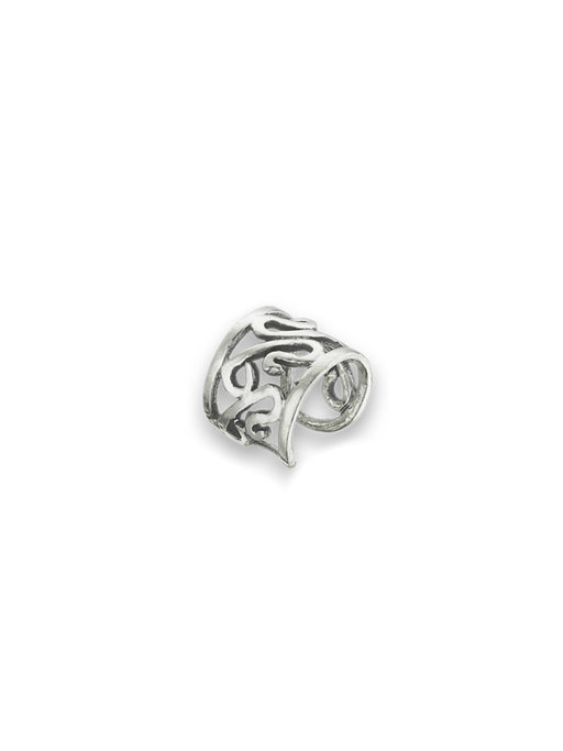Wide Swirled Ear Cuff | Sterling Silver Earrings | Light Years Jewelry
