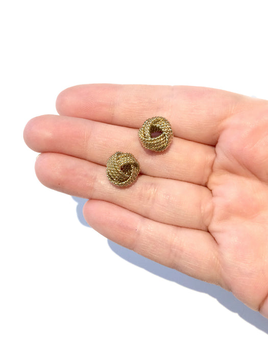 Large Textured Knot Posts | Gold Studs Earrings | Light Years Jewelry