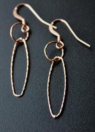 Diamond Cut Oval Dangles | Rose Gold Filled Earrings | Light Years Jewelry