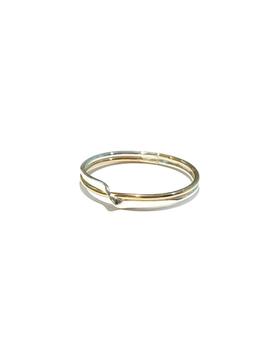 Mix Metal Twist Ring | Sterling Silver Gold Fill 6 7 8 9 10 | Light Years