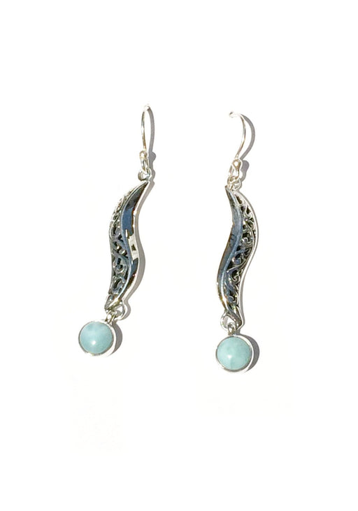 Larimar Swirl Dangles | Sterling Silver Earrings | Light Years Jewelry