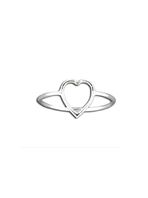 Heart Outline Ring | Sterling Silver Size 5 6 7 8 9 | Light Years Jewelry