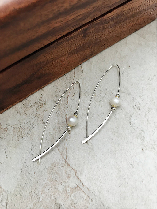 Pearl Marquis Thread Earrings | Sterling Silver | Light Years Jewelry