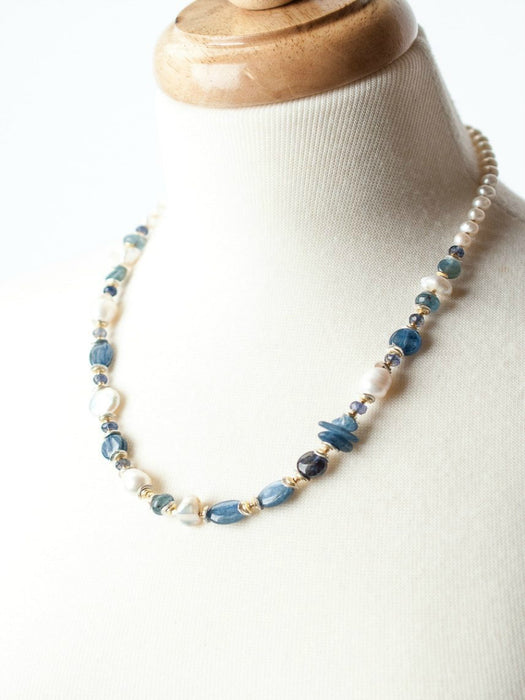 Seaside Collage Beaded Necklace | Gold Filled Handmade | Light Years