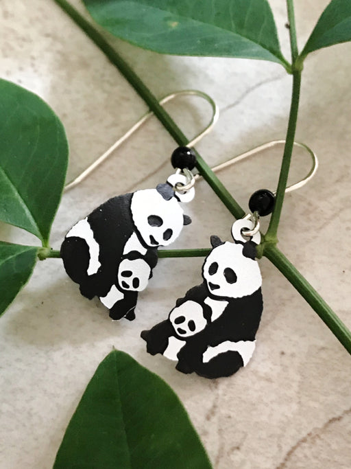 Mama Baby Panda Dangles Sienna Sky | Sterling Silver Earrings | Light Years