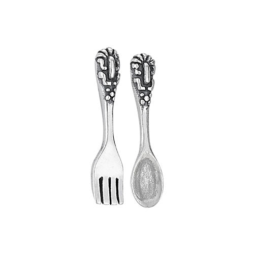 Detailed Spoon & Fork Posts | Sterling Silver Studs | Light Years 