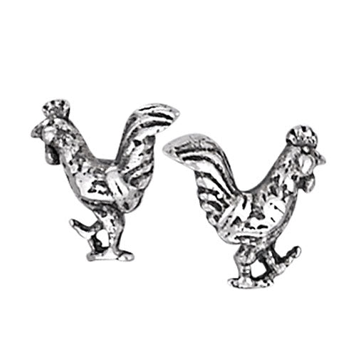 Rooster Studs, $10 | Sterling Silver Earrings | Light Years Jewelry 