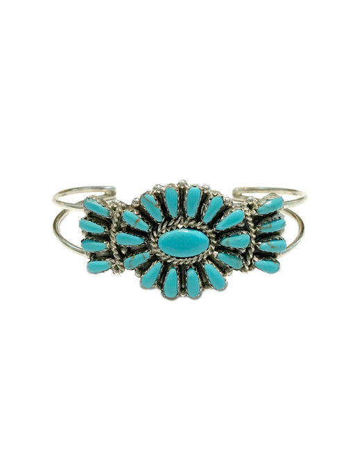 Handmade Turquoise Cuff Bracelet | Sterling Silver Navajo | Light Years