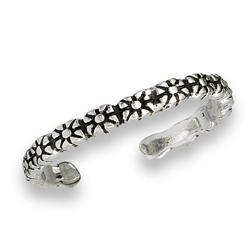 Daisy Flower Chain Toe Ring | Sterling Silver Band | Light Years Jewelry