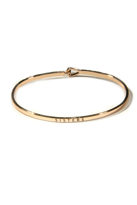 "Sisters" Stamped Bracelet | Silver, Gold Plated | Light Years Jewelry