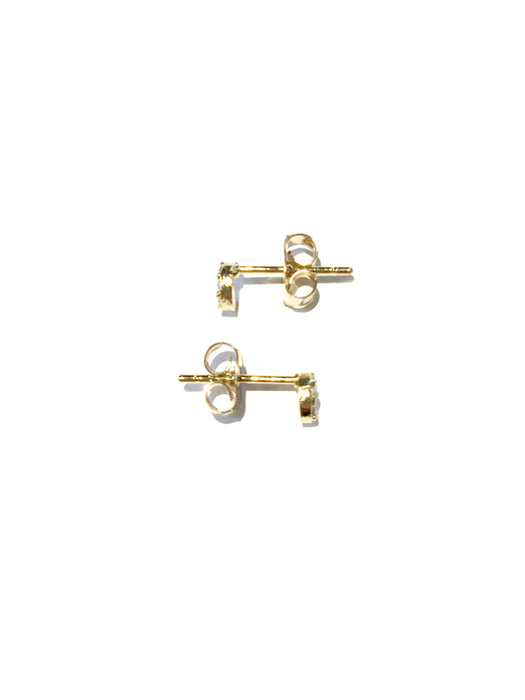 Tiny CZ Crescent Moon Posts | Gold Plated Studs Earrings | Light Years