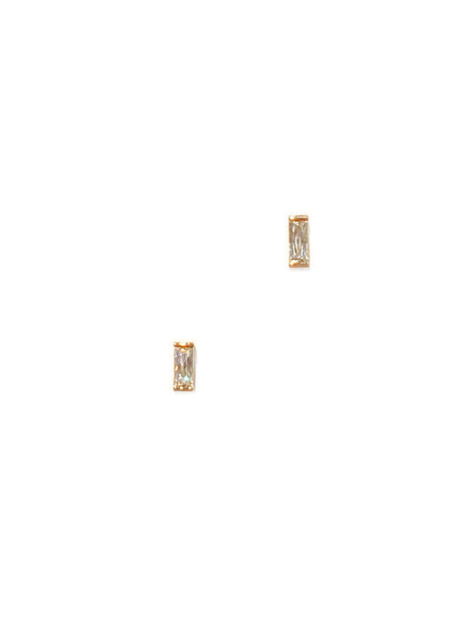 Baguette CZ Posts | Gold Plated Studs Earrings | Light Years Jewelry