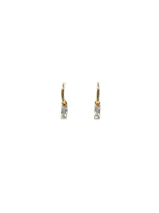 Baguette CZ Charm Hoops | Gold Plated Earrings | Light Years Jewelry