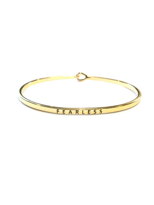 Fearless Cuff Bracelet | Silver Gold Plated Quote | Light Years Jewelry